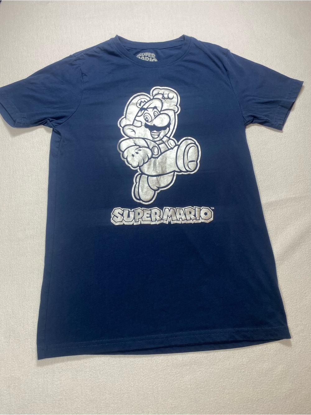 Super Mario XL Kids Navy Graphic Tee